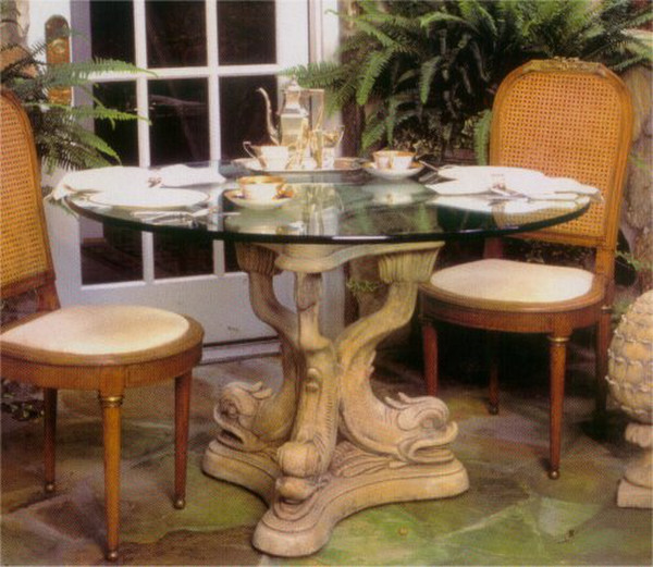 Triple Dolphin Table Base Elegant Decorating Element